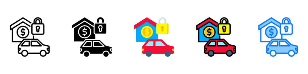 Fixed Asset icon multiple style 