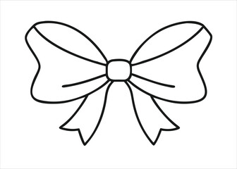 Charming hand drawn whimsical retro bows assortment for creative projects and decorations isolated on white background