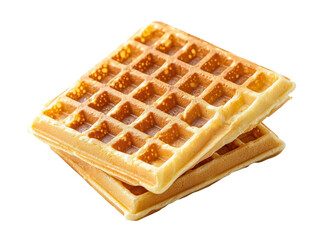 Golden Waffles on Transparent Background