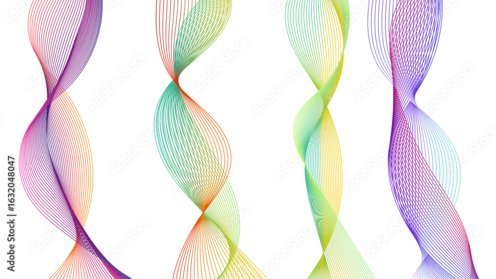 Poster dynamic gradient colorful flowing wave design element. abstract wavy lines gradient vector line blen