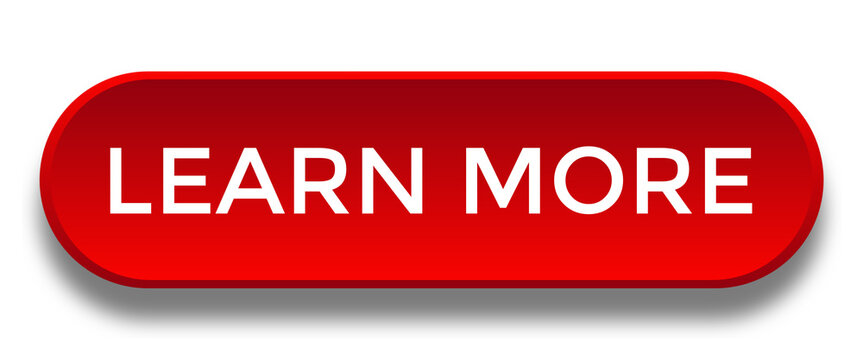 Red Learn More Button with Shadow on Transparent Background
