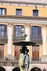 Blick in das Zentrum der Stadt Barcelona in Spanien	