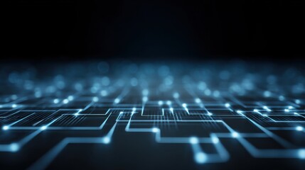 A computer screen with a blue background and a grid of lines