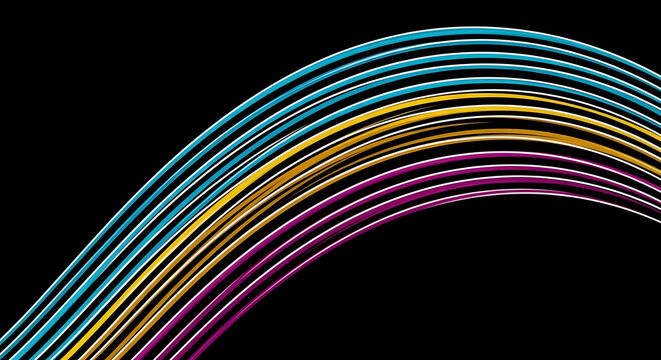 Dynamic spectrum wave effect in teal golden and magenta hues on dark backdrop