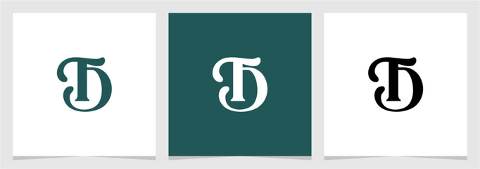 TD or DT Initial Letter Minimalist Logo Vector Element , Initial Logo for Brand Vector Design Graphic
