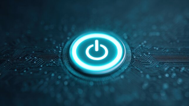 A blue button with a white circle on it