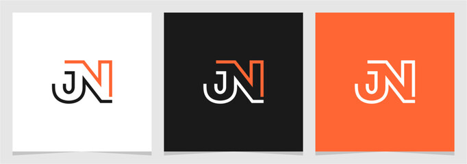 JN or NJ Initial Letter Abstract Logo Vector Element , Initial Logo for Brand Vector Design Graphic