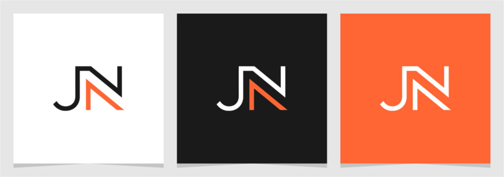 JN or NJ Initial Letter Abstract Logo Vector Element , Initial Logo for Brand Vector Design Graphic
