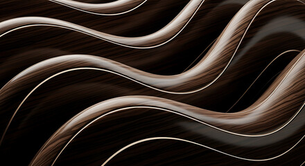 Obraz premium Sophisticated wood grain texture with flowing wave patterns creating dynamic visual effect