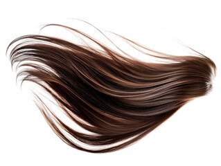 Naklejka premium Flowing Brown Hair on Transparent Background