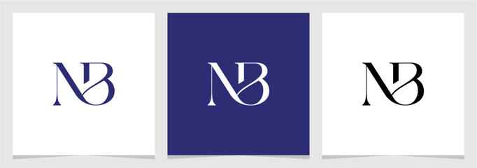 NB or BN Initial Letter Abstract Logo Vector Element , Initial Logo for Brand Vector Design Graphic