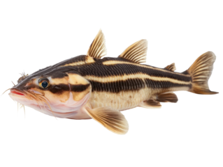 Striped Catfish on Transparent Background