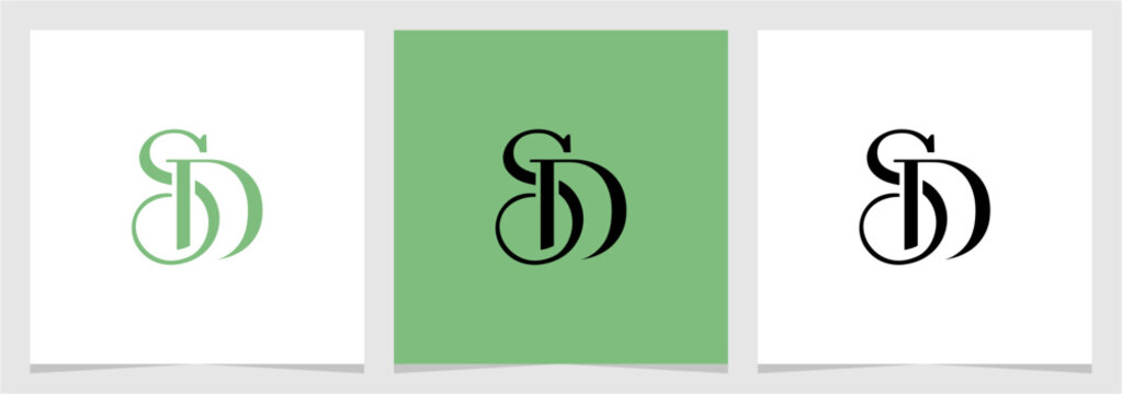 SD or DS Initial Letter Abstract Logo Vector Element , Initial Logo for Brand Vector Design Graphic