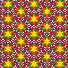 Seamless pattern and flower design print