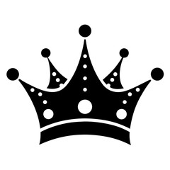 Crown Dots vector clean black silhouette design white background
