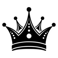 Crown Dots vector clean black silhouette design white background