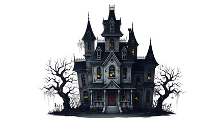 Haunted House Illustration for Halloween