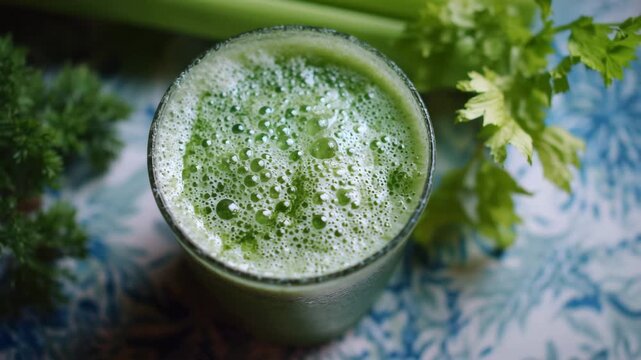 green smoothie in a glass 