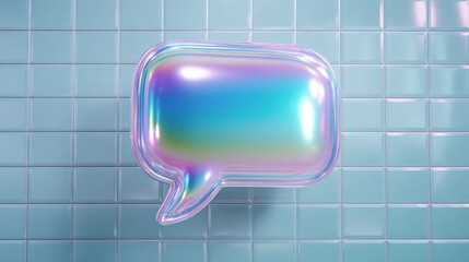 A colorful, glowing bubble shaped like a speech bubble