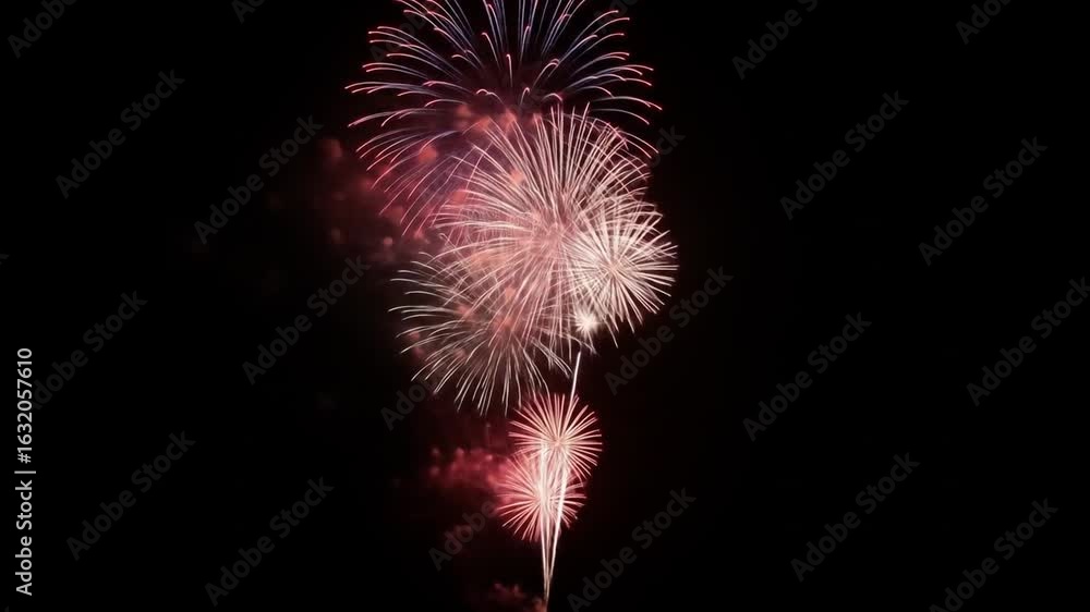 Poster brilliant fireworks exploding in the night sky creating vibrant bursts of light and color in abstrac