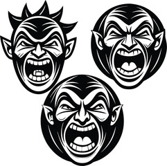 Emoticon Expression Brush with Doodle Style.