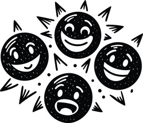 Vintage Stamp Textured Faces.