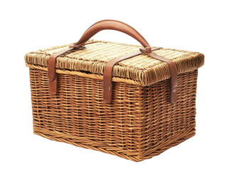 Wicker Picnic Basket with Leather Straps