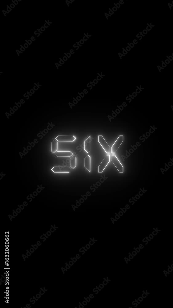 Poster futuristic countdown one-ten neon glow digital display against black background perfect for sci- fi 