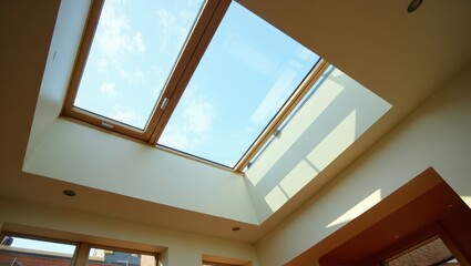 Obraz premium Skylight illuminates a room's interior.