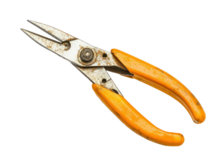 Rusty Scissors with Orange Handles