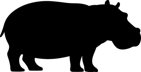 Hippopotamus Silhouette Vector Illustration