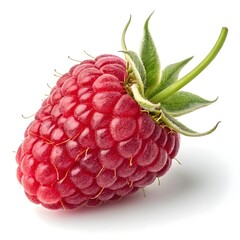 Anne Raspberry Golden Yellow Raspberry with Plump, Juicy Berries and Delicate Texture, Radiating Sweetness and Unique Freshness on a Pristine White Background for Modern Visual Appeal