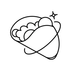 Taco line icon with white background vector stock illustration