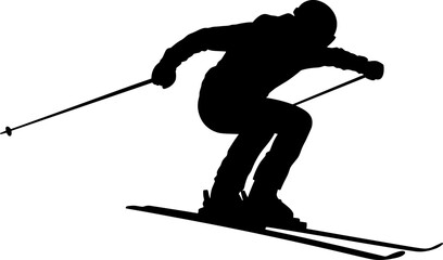 Skier Silhouette Vector Illustration