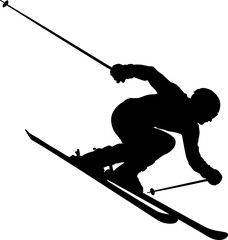 Skier Silhouette Vector Illustration