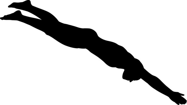 Swimmer Silhouette Vector Illustration