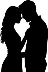 Romantic Couple Silhouette Vector Illustration