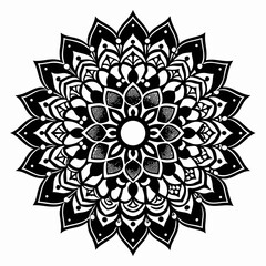 Mandala Repeat Frame vector clean black silhouette design white background
