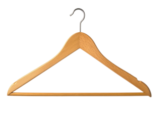 Wooden Hanger on Transparent Background