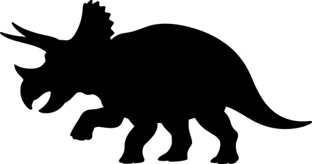 Triceratops Dinosaur Silhouetter Vector Illustration