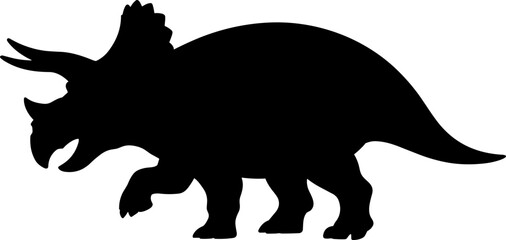 Triceratops Dinosaur Silhouetter Vector Illustration
