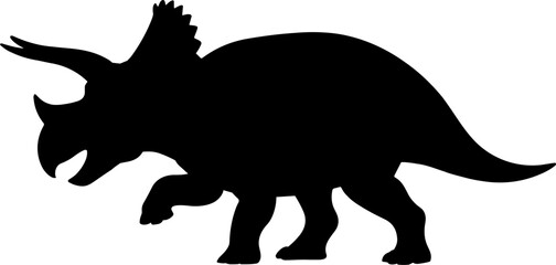 Triceratops Dinosaur Silhouetter Vector Illustration