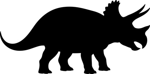 Triceratops Dinosaur Silhouetter Vector Illustration