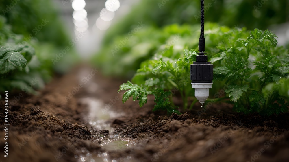 Poster Precision nutrient injection system for hydroponic farming with sharp lighting