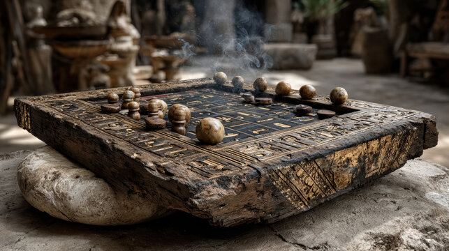Ancient Strategy Boards: Hand-painted pachisi cloth game