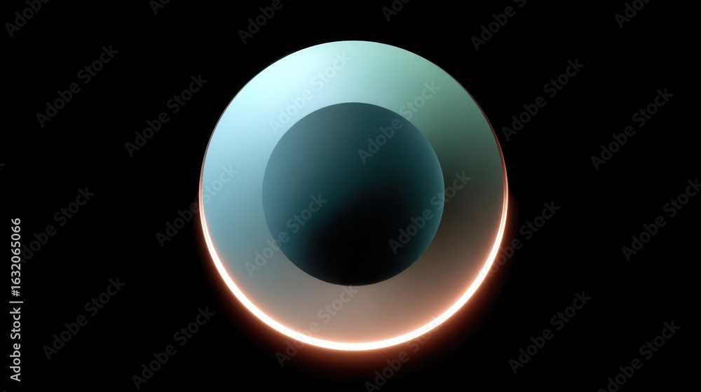 Poster planetary glow: a celestial object composed of nested spheres, the inner core glows with an ethereal