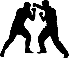 Street Fight Silhouette Vector Illustration © Hikmat Studios