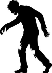 Horror Zombie Silhouette Vector Illustration