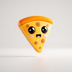 Pizza Cheese Slice Cute Kawaii 3D Render Object
