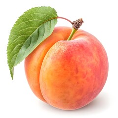 Autumn Royal Apricot Deep Golden-Orange Apricot with Smooth, Velvety Skin and Rich Autumn Warmth, Exuding Sweetness and Seasonal Freshness on a Pristine White Background for Modern Appeal